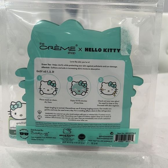 LIMITED EDITION Crème Shop x Hello Kitty Luv U So Matcha Sheet Mask (3 Pack) - Picture 2 of 2